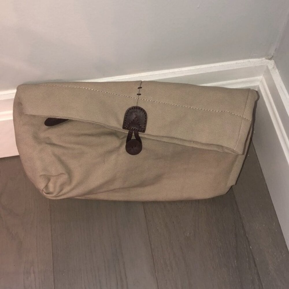 Michael Stars Beige Cream Linen Color Canvas Clutch Bag Purse Handbag